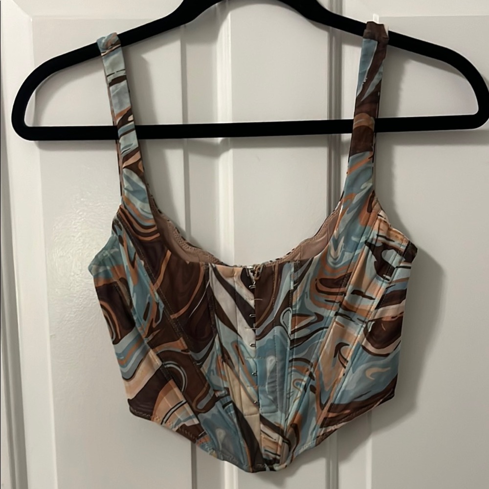 Stylish Women's Brown and Blue Top